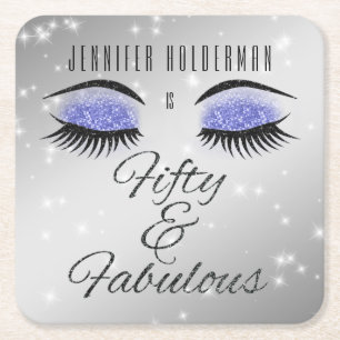Fabulous 50 Black Periwinkle Glam Eyes Untersetzer