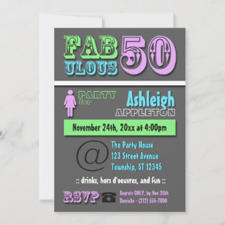 FABULOUS 50 - Coole moderne Einladungen zum Geburt