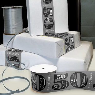Fabulous 50. Geburtstags Typografie Satinband