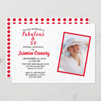 Fabulous & 50 Geburtstagsparty Einladung