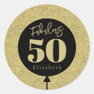 Fabulous 50 Gold Geburtstag Runder Aufkleber