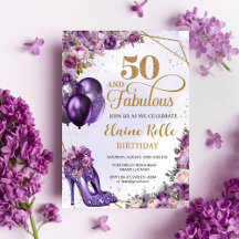 Fabulous 50 Lila Girl Modern 50. Geburtstag