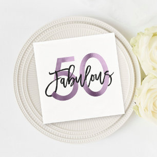 Fabulous 50. Lila Lilac Elegant Geburtstag Serviette