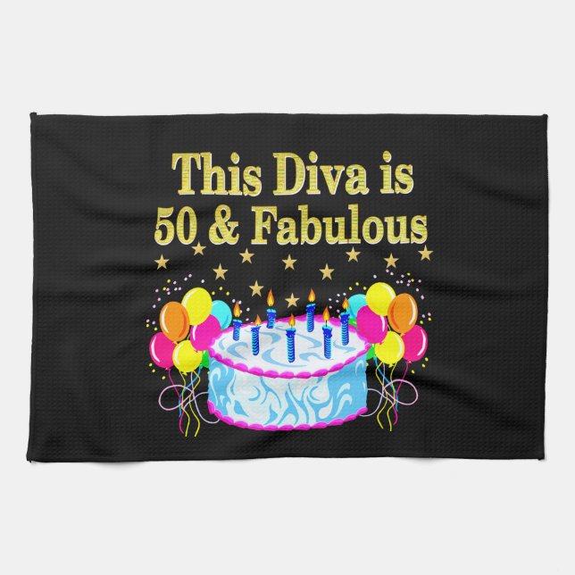 FABULOUS 50. PARTY FEIERUNGSGESTALTUNG GESCHIRRTUCH (Horizontal)