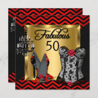 Fabulous 50 Red Black Stripe Heelse Kokettes Party