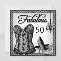 Fabulous 50 Schwarz-weiß Corset High Heels Party
