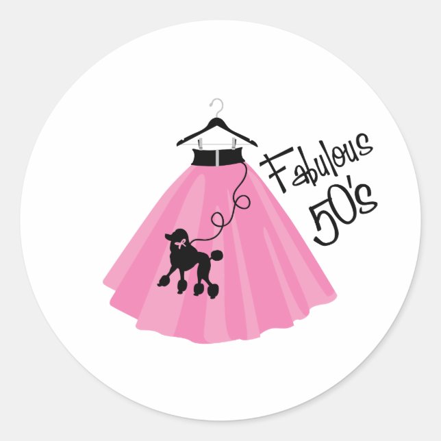 Fabulous 50s runder aufkleber (Vorderseite)