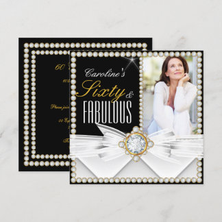 Fabulous 60 Foto Elegant Diamond Gem Geburtstag Einladung