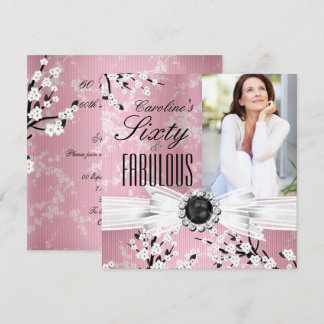 Fabulous 60 Foto Elegant Rosa Blossom Geburtstag 2 Einladung