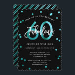 Fabulous 60. | Moderner Aquamariner Grüner Geburts Einladung<br><div class="desc">Feiern Sie Ihre fabelhafte 60. Geburtstagsparty mit diesen modernen,  eleganten,  schicken Party Einladungen mit Pinselhandschrift und aquamarinem,  grün/schwarz Stildesign. Die Hintergrundfarbe kann unter "Weitere Anpassung" geändert werden. Teil der "Fabulous 60." Kollektion.</div>