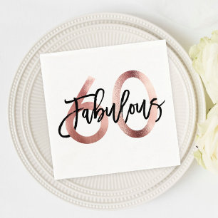 Fabulous 60. Rose Gold Moderne Elegant Geburtsta Serviette
