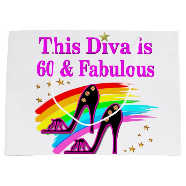 FABULOUS 60 YR ALTER SHOW QUEEN GROßE GESCHENKTÜTE (Vorderseite)