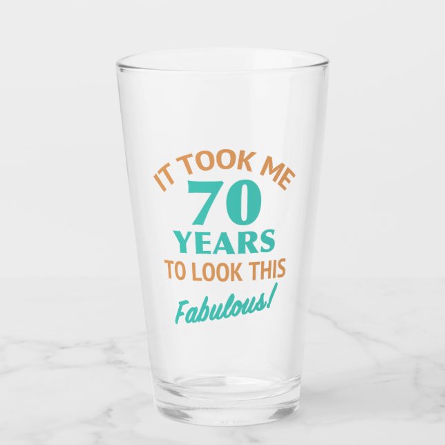 Fabulous 70. Geburtstag Glas (Vorderseite)