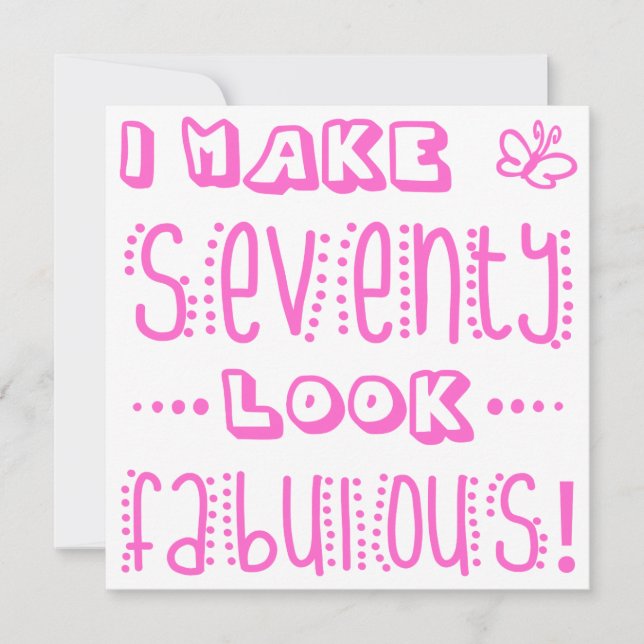 Fabulous 70. Geburtstag Karte (Vorderseite)