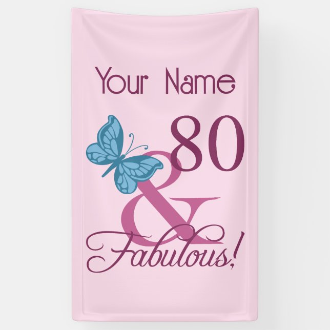 Fabulous 80. Geburtstag Banner (Vertikal)