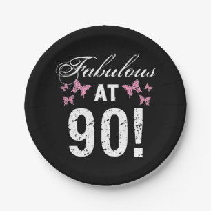 Fabulous 90. Geburtstag Pappteller