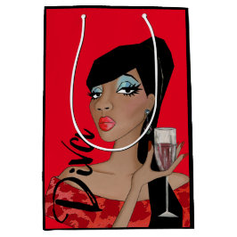 Fabulous "African American Diva" Geschenktasche Mittlere Geschenktüte