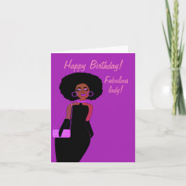 Fabulous African American Lady Birthday Card Karte