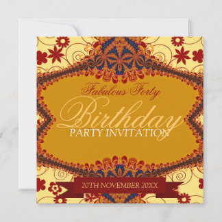 Fabulous Age Tribal Lace Floral Geburtstag Einladung