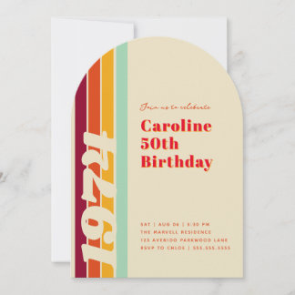 Fabulous at 50 Retro Arch Birthday Party Einladung