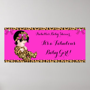 Fabulous Baby Shower Baby Niedlich Girl Leopard Pi Poster