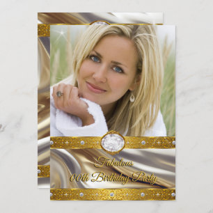 Fabulous Birthday Foto Diamonds Gold Silber Einladung