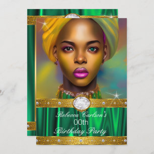 Fabulous Birthday Foto Emerald Diamonds Einladung