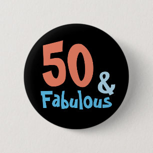 Fabulous Black Birthday Party Button