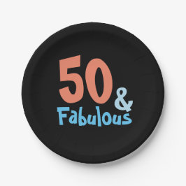 Fabulous Black Retro Birthday Party Pappteller