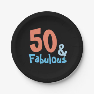 Fabulous Black Retro Birthday Party Pappteller