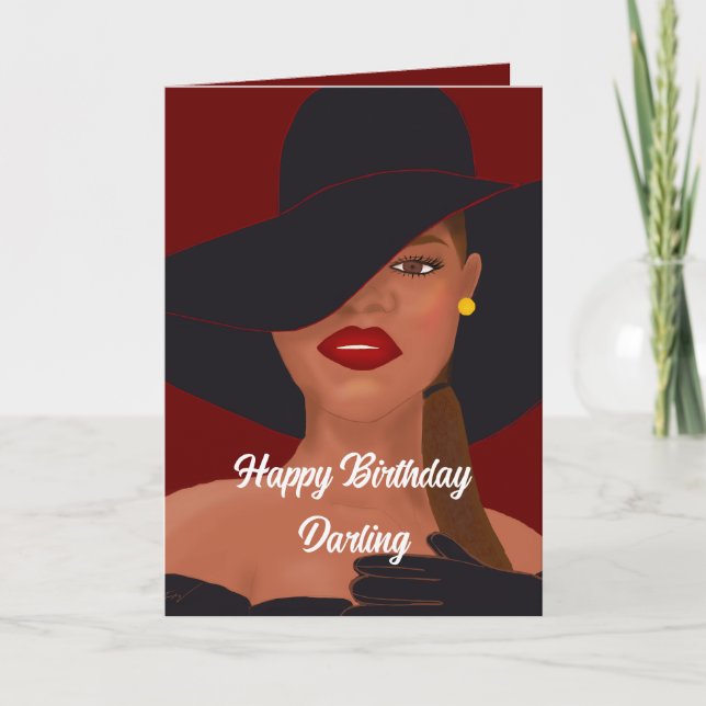 Fabulous Black Woman Happy Birthday Card Karte (Vorderseite)