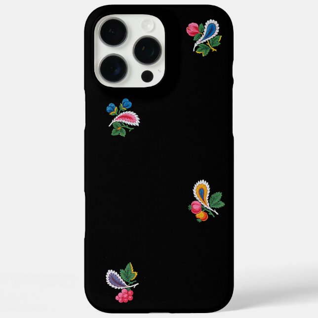 Fabulous Bright Flowers, Leaves and Paisleys Black Case-Mate iPhone Hülle (Rückseite)