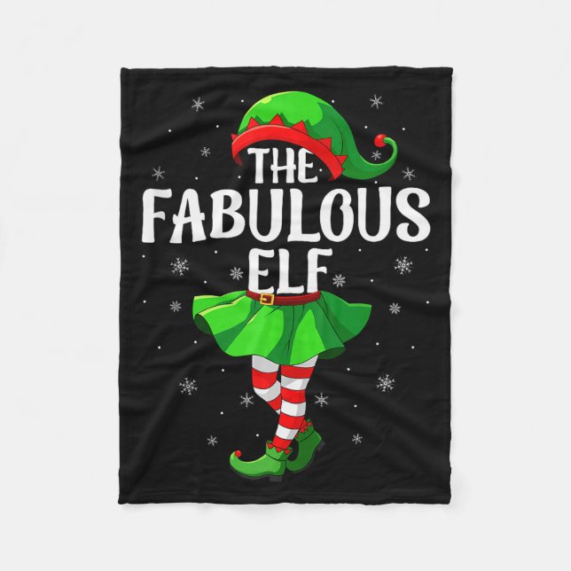 Fabulous Elf Christmas Girls Women Elf Squad Xmas  Fleecedecke (Vorderseite)