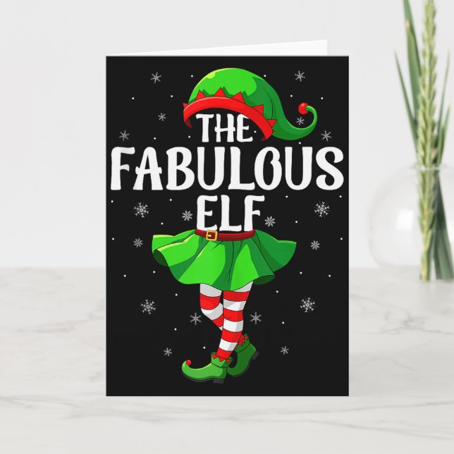 Fabulous Elf Christmas Girls Women Elf Squad Xmas  Karte (Vorderseite)