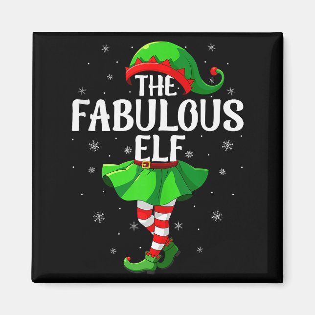 Fabulous Elf Christmas Girls Women Elf Squad Xmas  Magnet (Vorne)