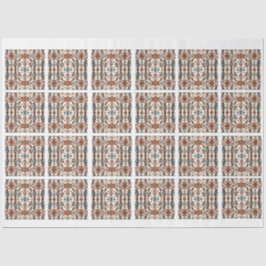 Fabulous Fall and Blue Tiled Decoupage Seidenpapier