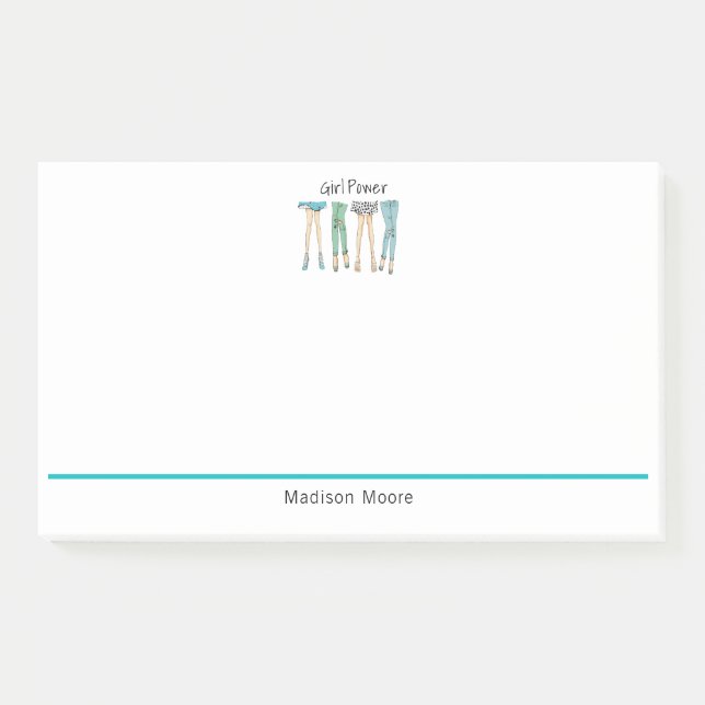 Fabulous Feet "Girl Power" Post-it Klebezettel (Vorderseite)