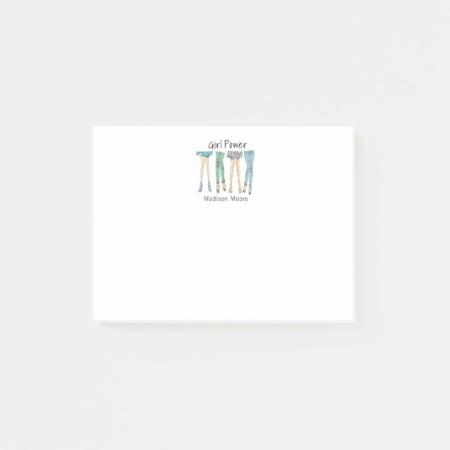 Fabulous Feet "Girl Power" Post-it Klebezettel (Vorderseite)