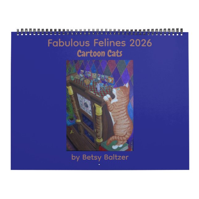 Fabulous Felines 2026 Cartoon Katzen Kalender (Titelbild)