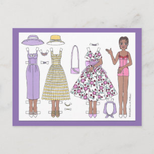 Fabulous Fifties: Alicia Paper Doll Postcard Postkarte