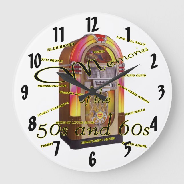 Fabulous fifties jukebox große wanduhr (Vorderseite)
