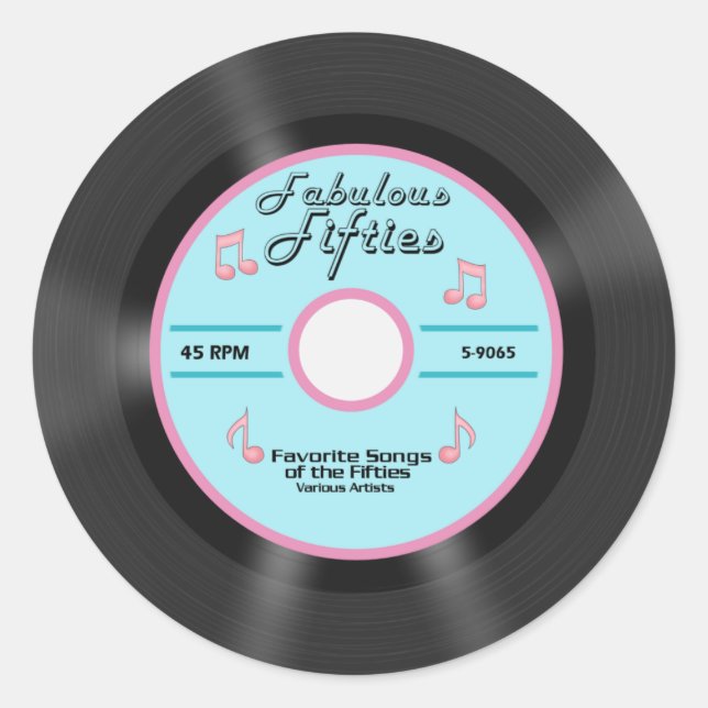 Fabulous Fifties Runder Aufkleber (Vorderseite)
