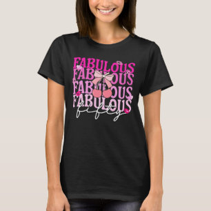 Fabulous Fifty Pink Gradient Cherry Bow Geburtstag T-Shirt