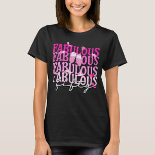Fabulous Fifty Pink Gradient Weinglas Geburtstag T-Shirt