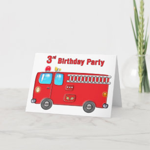 Fabulous Fire Truck 3. Geburtstag Karte