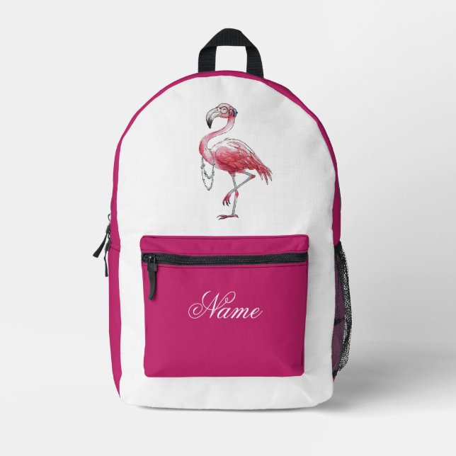 Fabulous Flamingo Bedruckter Rucksack (Vorderseite)