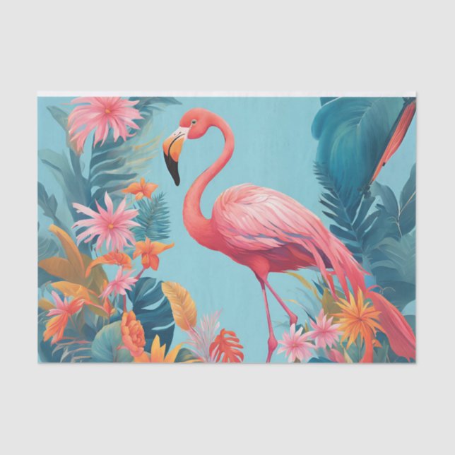 Fabulous Flamingo Decoupage Tissue Paper Seidenpapier (Vorderseite)
