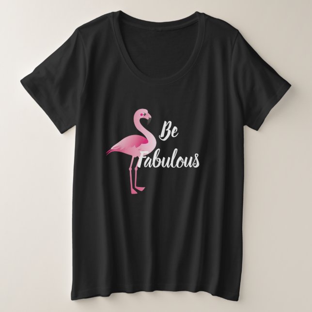 Fabulous Flamingo Große Größe T-Shirt (Design vorne)