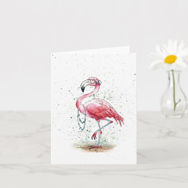 Fabulous Flamingo Karte (Kleine Pflanze)