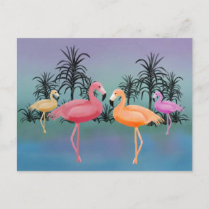 Fabulous Flamingos Postkarte